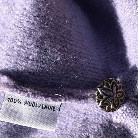 Talbots lavender wool sweater jacket L - Picture 6 of 8